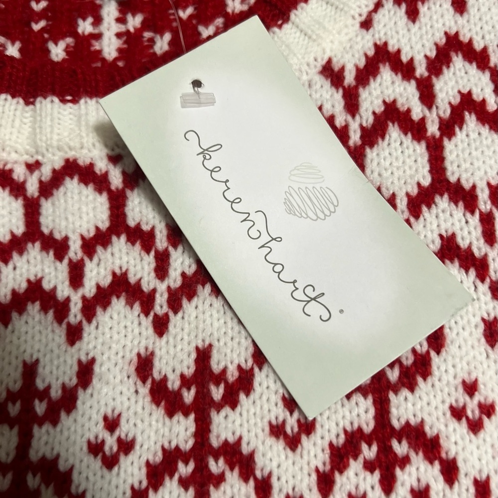 Karen Hart Red Green Holiday Crew Neck Knit Sweater New With Tags Women’s Size L - Picture 2 of 4